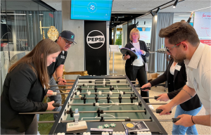 team building event with table football